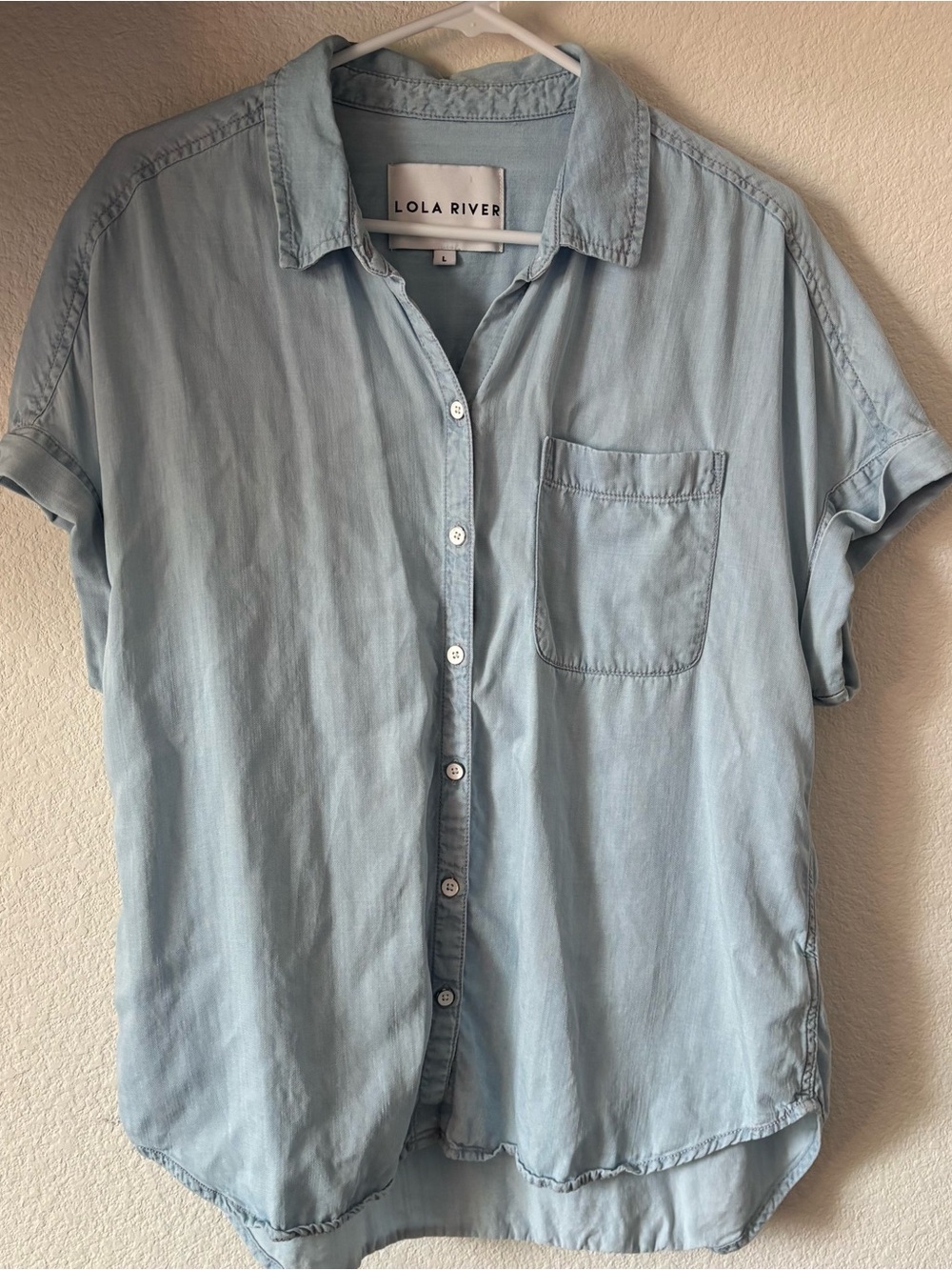 Lola River Women's Light Blue Button-Down Shirt